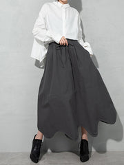 Women Solid Color Elastic Personality Irregular Skirt