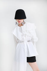 Irregular Stitching Pleated Shirt Skirt