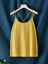 Simple Solid Linen High-Low Sleeveless Vest