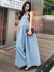 Loose Wide-Leg Jean Long Slip Dress