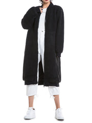Solid Color Long Padded Casual Coat