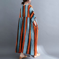 Women Striped Slimming Loose Dress