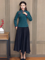 Retro Oriental Charm Tang  Cheongsam Suit