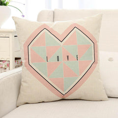 Heart & Love Letter Printed Pillow Case