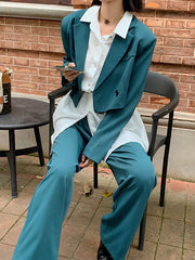 Casual Solid Straight-Leg Pants