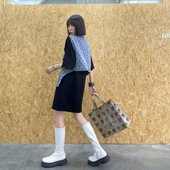 Casual Round Neck Loose T-Shirt Vest Two Piece