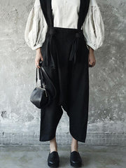 Solid Linen Loose Harem Pants