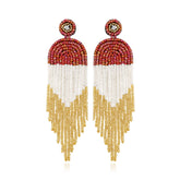 Colorful Rice Beads Bohemian Tassel Earrings