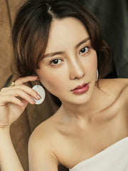 Silvering Needle Shell Earrings