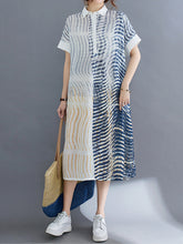 Simple Loose Plus Size Printed Blouse Dress