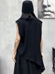 Loose V-Neck Irregular Sleeveless T-Shirt