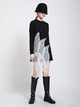 Round-Neck Embroidered Mini Dress