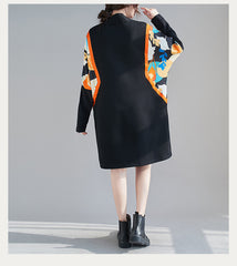 Women Print Stitching Round Neck Pullover Bottoming Shirt