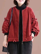 Vintage Falbala Zipper Corduroy Jacket