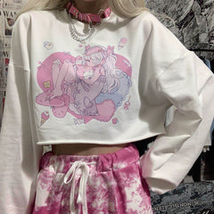 Women Loose Printed Casual Long Sleeve Sweatshirt