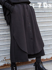 Women Stitching Solid Color Loose Casual Pants