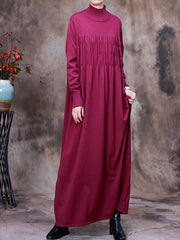 Pleated Knitted Loose Midi Dress