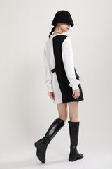 Women Stitching Plaid Long Sleeve Dress