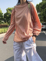 Loose Solid Color Comfortable Long Sleeve Shirt