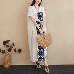 Batwing Sleeves V-Neck Maxi Dress