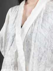 100% Silk Original Comfort Jacquard Sun-protection Shirt Top