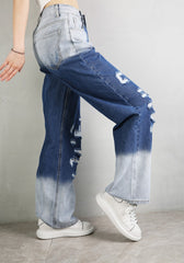 Wide Leg Matching Loose Denim Casual Pants