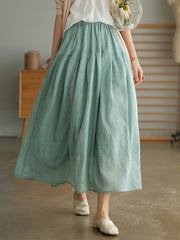 Solid Color Double Layer Slim Loose Large Hem Skirt