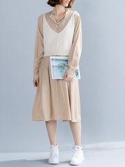 Simple Two-Pieces Graceful Knitting Vest&Dress