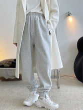 High-Waisted Drawstring Solid Color Fleece Pants