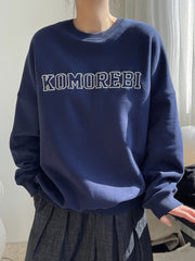 Retro Casual Alphabet Embroidery Loose Hoodie