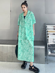 Summer Printed Loose Short Sleeves Suit