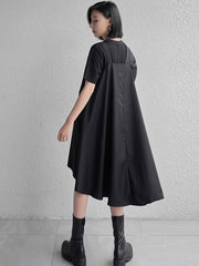 Black Loose Casual Loose Midi Dress