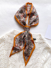 Small Floral Silk Scarf Clavicle Decoration Scarf