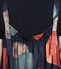 Loose Thin Printed Irregular Sling Dress