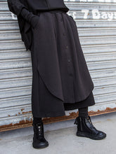 Women Stitching Solid Color Loose Casual Pants