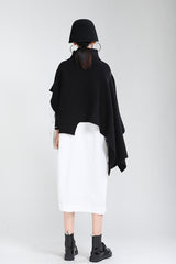 Women Loose Waistcoat Pullover Turtleneck Sweater