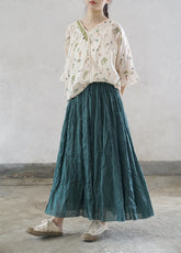 Floral Print Loose V-Neck Casual Shirt