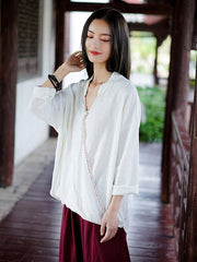 Casual Split-Joint Linen National Shirt