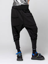 Harem Pants Roomy Elasticity Pure Color Split-Joint Ninth Pants Trousers