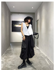 Solid Color High Waist Slimming Large Pocket Casual Wide Leg Pants