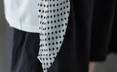 Irregular Contrast Color Stitching Hem T-Shirt Tops