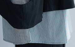 Loose Striped Stitching Color Matching Long Sleeve T-Shirt