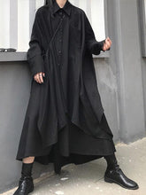 Super Loose A-Line Black Long Shirt Dress