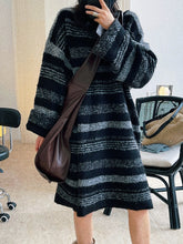 Vintage Striped Big Sweater Dress