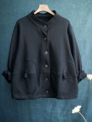 Retro Casual Loose Solid Color Coat