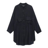 See Through Big Pocket Bat Loose Shirt