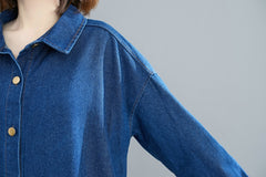 Solid Belted Denim Midi Dress