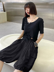 High Waisted Wide Leg Loose Solid Pants