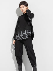 Cool Black Splicing Fake Two-Piece Sweatshirt