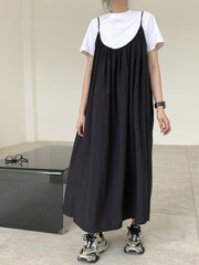 Women Solid Color Simple Loose And Thin Dress